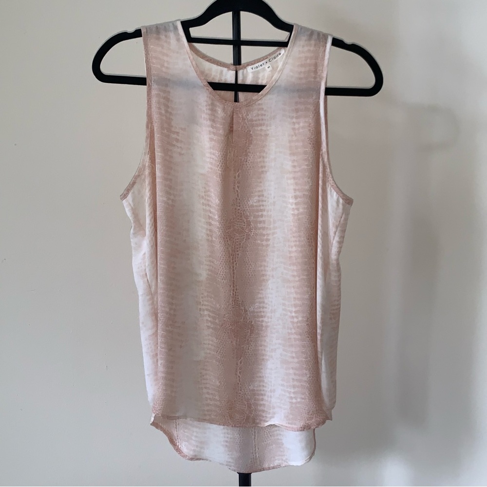 Violet + Claire Sleeveless Hi Lo Snake Print Top Sz Md